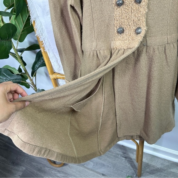 Anthropologie Moth Midtown Brown Wool Coat sz L - Picture 6 of 9